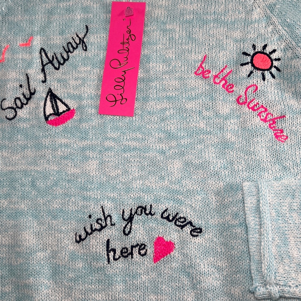 Lilly Pulitzer Danette Embroidered Beach Sweater Size Medium/NWT - Picture 6 of 13